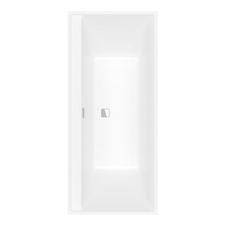 V&B Rechteck-Badewanne Collaro Duo 170x75cm, EB-Ausf. Chrome, stone white