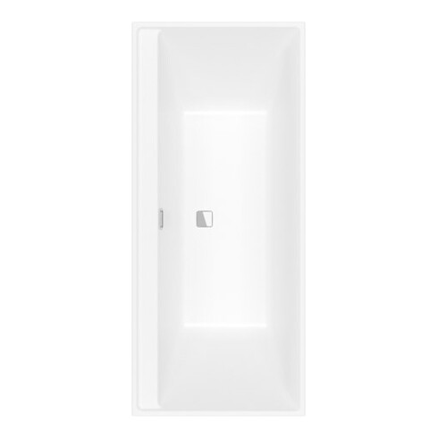 V&B Rechteck-Badewanne Collaro Duo 170x75cm, EB-Ausf. Chrome, stone white