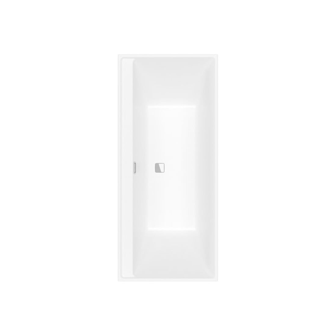 V&B Rechteck-Badewanne Collaro Duo 170x75cm, EB-Ausf. Chrome, stone white