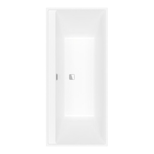 V&B Rechteck-Badewanne Collaro Duo 180x80cm, EB-Ausf. Chrome, stone white