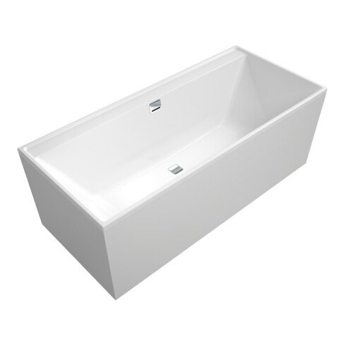 V&B Rechteck-Badewanne Collaro Duo 180x80cm, Einbauausführung Chrome, weiß