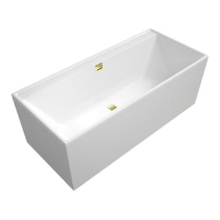 V&B Rechteck-Badewanne Collaro Duo 180x80cm, Einbauausführung Gold, weiß