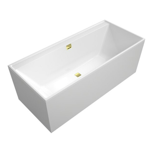 V&B Rechteck-Badewanne Collaro Duo 180x80cm, Einbauausführung Gold, weiß