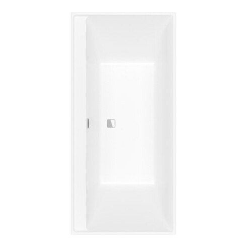 V&B Rechteck-Badewanne Collaro Duo 190x90cm, EB-Ausf. Chrome, stone white