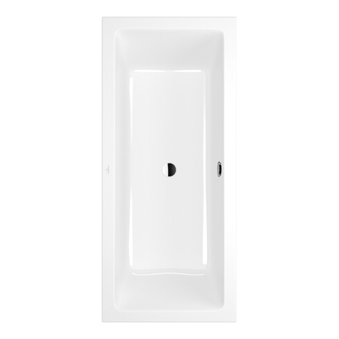 V&B Rechteck-Badewanne Newo 160x75cm, Ablauf mittig, weiß