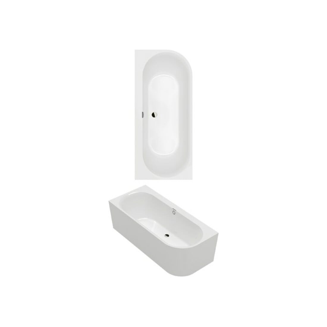 V&B Rechteck-Badewanne Oberon 180x80x62cm, Vorw., Acr., li, st. wh. C+