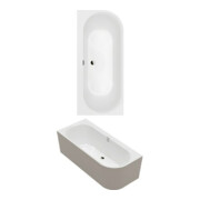 V&B Rechteck-Badewanne Oberon 180x80x62cm, Vorw., Acr., li, st. wh. C+