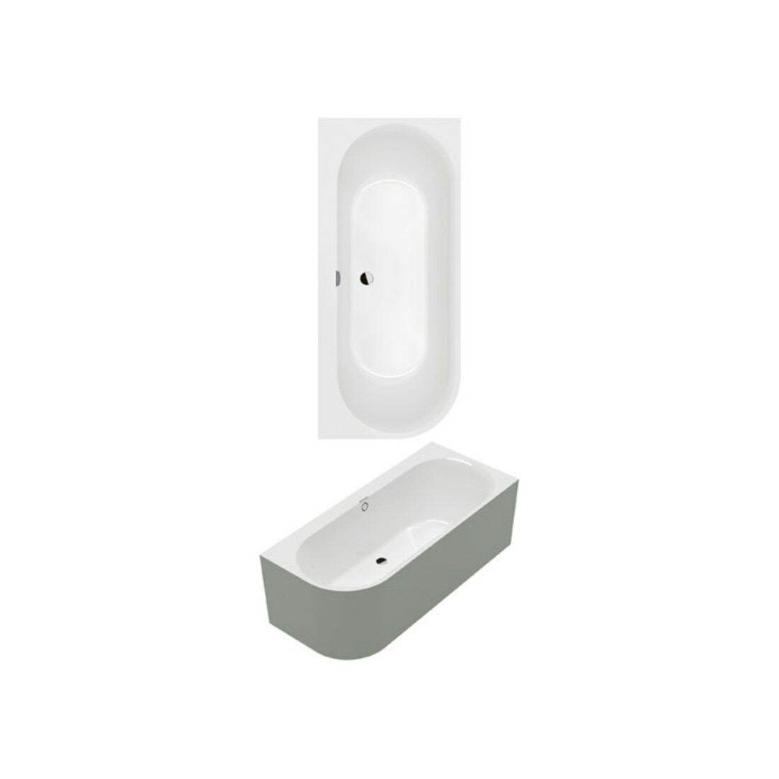 V&B Rechteck-Badewanne Oberon 180x80x62cm, Vorw., Acr., re, st. wh. C+