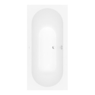 V&B Rechteck-Badewanne Oberon 190x90cm, Ablauf mittig, stone white