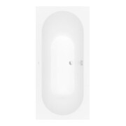 V&B Rechteck-Badewanne Oberon 190x90cm, Ablauf mittig, stone white