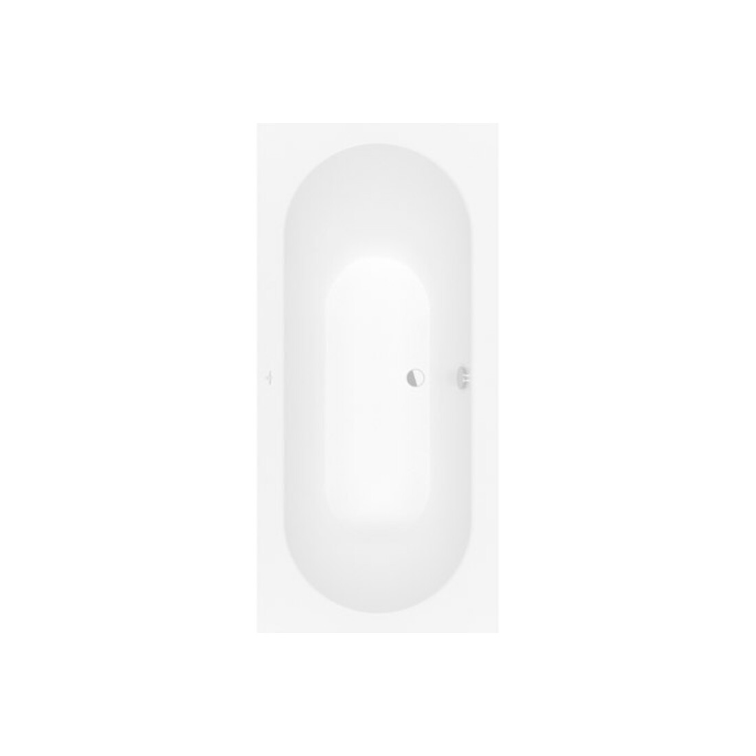 V&B Rechteck-Badewanne Oberon 190x90cm, Ablauf mittig, stone white
