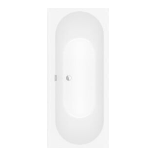 V&B Rechteck-Badewanne Oberon 2.0 170x75cm, Ablauf mittig, stone white
