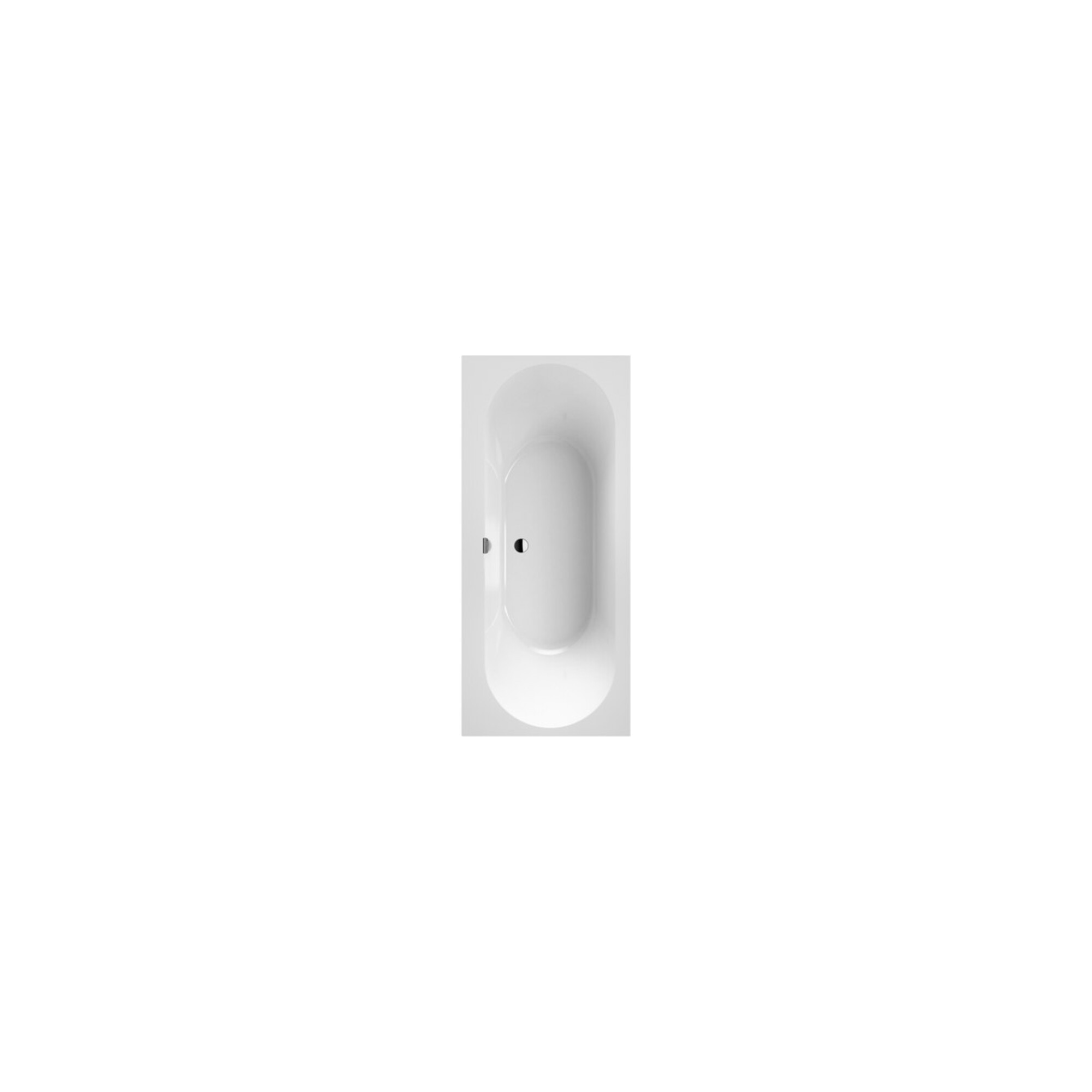 V&B Rechteck-Badewanne Oberon 2.0 180x80cm, Ablauf mittig, stone white ; Villeroy & Boch