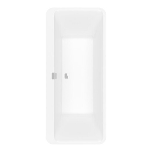 V&B Rechteck-Badewanne Squaro Edge 12 Duo 180x80cm, freist., m Abl/ÜL, vc, st. wh.