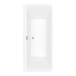 V&B Rechteck-Badewanne Squaro Edge 12 Duo 180x80cm, st. wh., m Abl/ÜL, verchromt