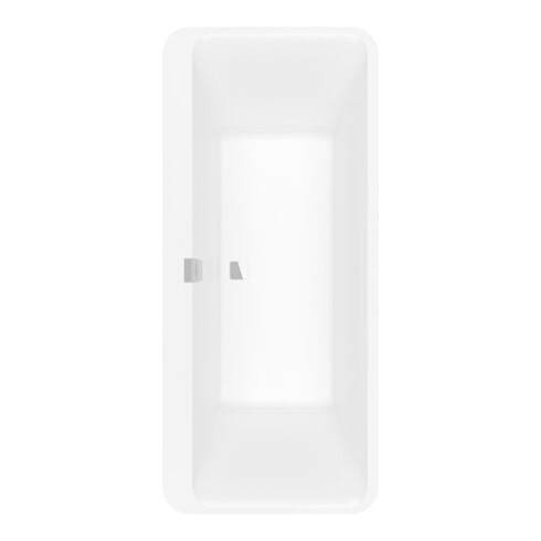 V&B Rechteck-Badewanne Squaro Edge 12 Duo 180x80cm, st. wh., m Abl/ÜL, verchromt