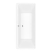 V&B Rechteck-Badewanne Squaro Edge 12 Duo 180x80cm, st. wh., m Abl/ÜL, verchromt