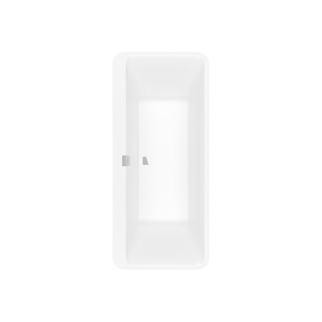 V&B Rechteck-Badewanne Squaro Edge 12 Duo 180x80cm, st. wh., m Abl/ÜL, verchromt