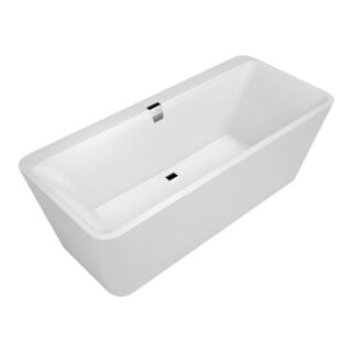 V&B Rechteck-Badewanne Squaro Edge 12 Duo 180x80cm, we, m Ab-/Überlauf, verchromt