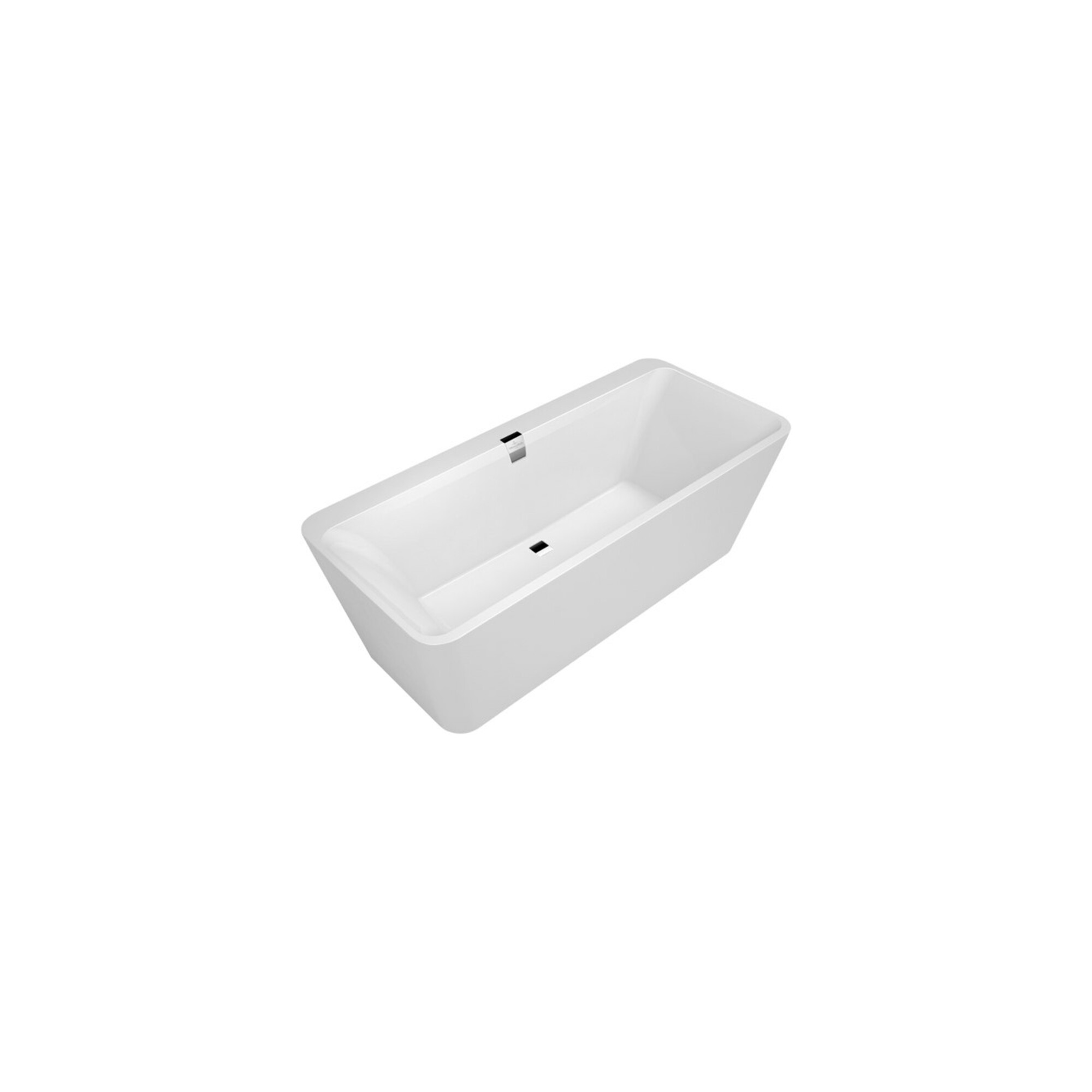 V&B Rechteck-Badewanne Squaro Edge 12 Duo 180x80cm, we, m Ab-/Überlauf, verchromt ; Villeroy & Boch