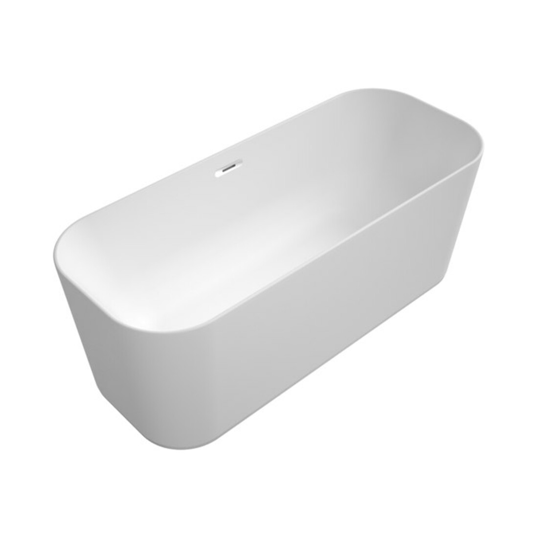 V&B Rechteck-Freistehwanne FINION 170x70cm, Des-Ring, stone white, chrom