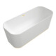 V&B Rechteck-Freistehwanne FINION 170x70cm, Design-Ring, stone white, gold-1