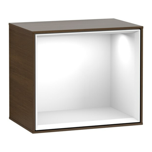 V&B Regalmodul Finion 41,8x35,6x27cm, Reg glo wh., wal veneer