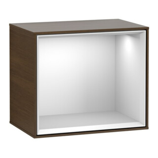 V&B Regalmodul Wandbeleuchtung Finion 41,8x35,6x27cm, Reg wh. m, Walnut veneer