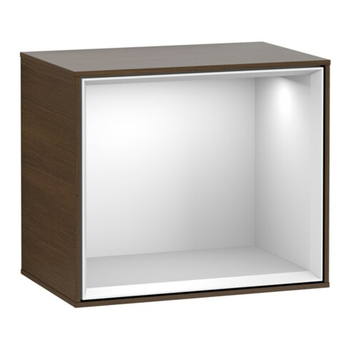 V&B Regalmodul Wandbeleuchtung Finion 41,8x35,6x27cm, Reg wh. m, Walnut veneer