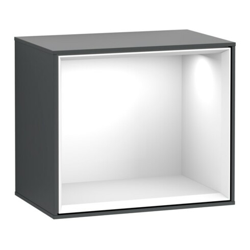 V&B Regalmodul Wandbeleuchtung Finion 41,8x35,6x27cm, Rg glo wh., md bl. m Lac