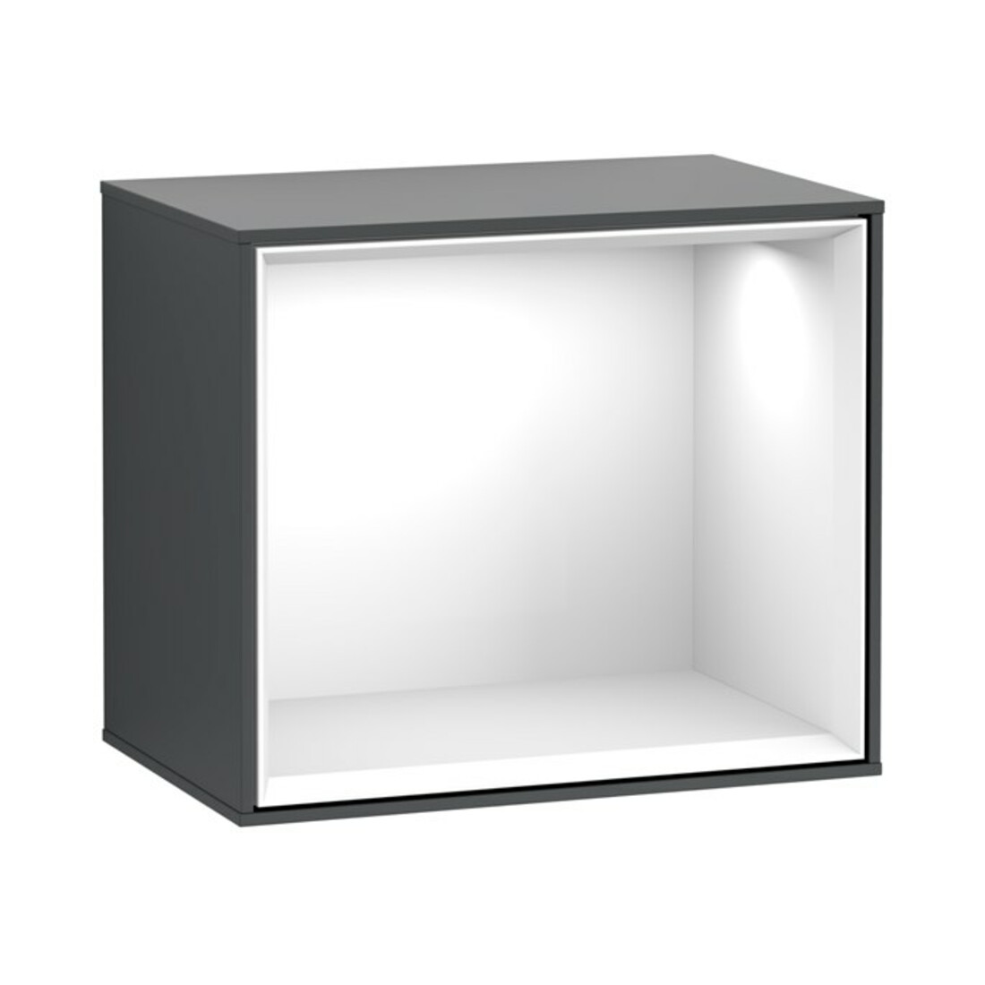 V&B Regalmodul Wandbeleuchtung Finion 41,8x35,6x27cm, Rg glo wh., md bl. m Lac