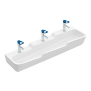 V&B Reihenwaschtisch O.NOVO KIDS 130x43cm, f 3x 1-L. Arm, o Ü, w A-bac C+