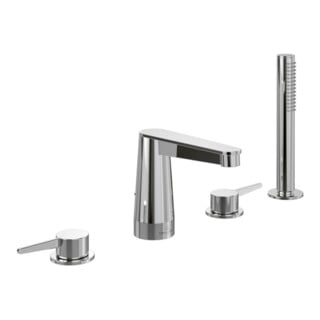 V&B Robinet de bord de baignoire à quatre trous Conum avec douchette, chrome