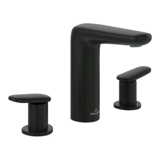 V&B Robinet de lavabo 3 trous ANTAO, bec fixe, avec vidage push-open, bleu