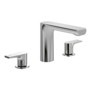 V&B Robinet de lavabo 3 trous Liberty sans garniture de vidage, régulateur réglable, chrome