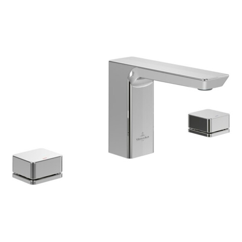 V&B Robinet de lavabo 3 trous Subway 3.0 bec fixe, sans garniture de vidage, chrome
