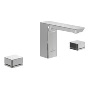 V&B Robinet de lavabo 3 trous Subway 3.0 bec fixe, sans garniture de vidage, chrome
