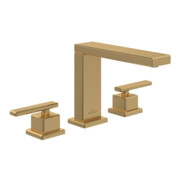 V&B Robinet lavabo 3 trous Mettlach avec vidage, régulation renforcée, sur pied, doré brossé