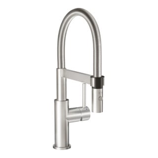 V&B Robinet mitigeur évier Steel Expert Compact-Window 42x220mm, acier inox massif