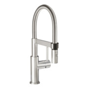 V&B Robinet mitigeur évier Steel Expert Compact-Window 42x220mm, acier inox massif
