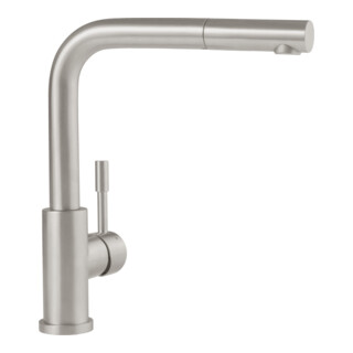 V&B Robinet mitigeur évier Steel Expert Compact-Window 45x275mm, acier inox massif