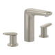 V&B Robinetterie lavabo 3 trous ANTAO bec fixe, avec vidage poussoir, inox brossé bleu-1
