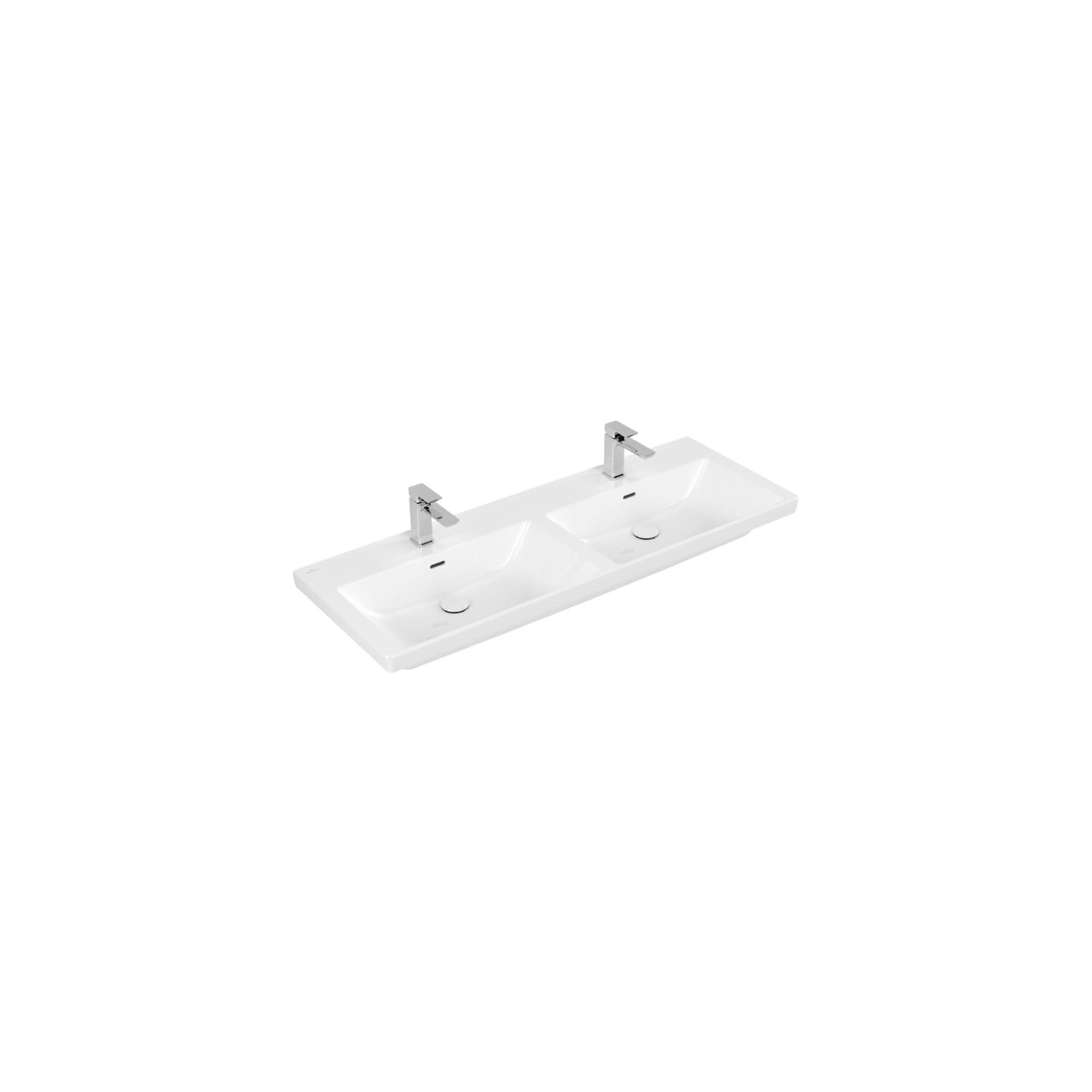 V&B Schrank-Doppelwaschtisch Subway 3.0 130x47cm, eck., m je 1 HL/mit ÜL, we C+ ; Villeroy & Boch