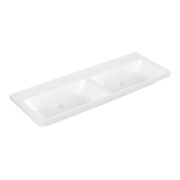 V&B Schrank-Doppelwaschtisch Subway 3.0 130x47cm, eck., o. HL/o Überlauf, weiß