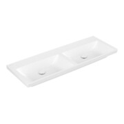 V&B Schrank-Doppelwaschtisch Subway 3.0 130x47cm, eck., o. HL/o ÜL, st. wh. C+