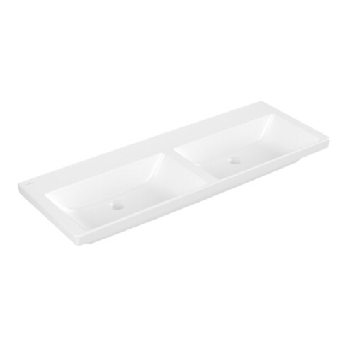 V&B Schrank-Doppelwaschtisch Subway 3.0 130x47cm, eck., o. HL/o ÜL, st. wh. C+