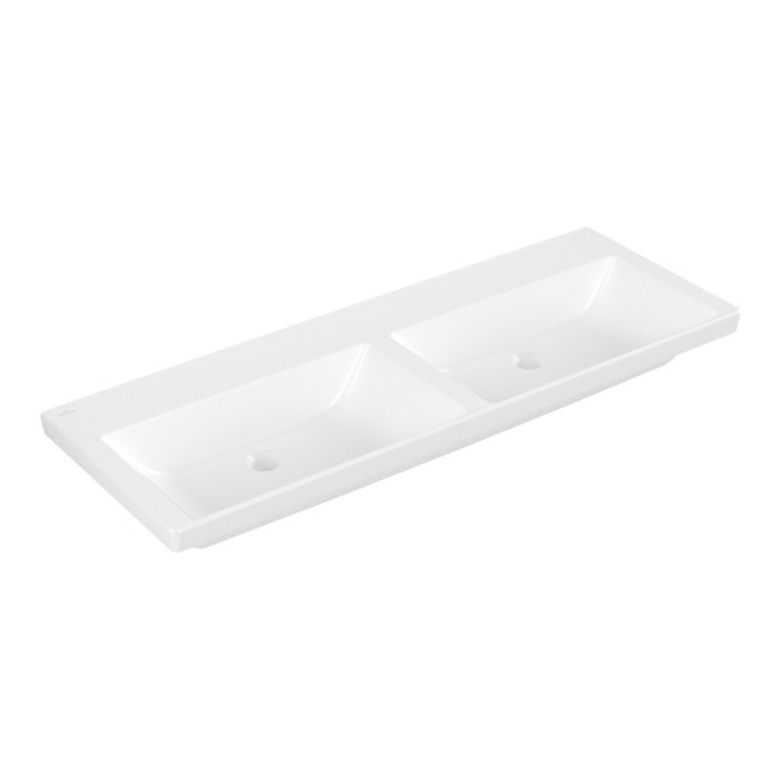 V&B Schrank-Doppelwaschtisch Subway 3.0 130x47cm, eck., o. HL/o ÜL, st. wh. C+