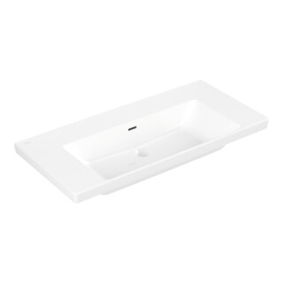 V&B Schrank-Waschtisch Subway 3.0 100x47cm, eckig, mit Überlauf, weiß