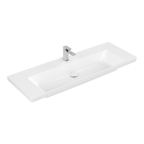 V&B Schrank-Waschtisch Subway 3.0 130x47cm, eck., m 1 HL/o ÜL, weiß C-plus