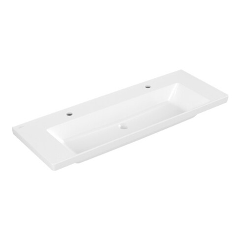 V&B Schrank-Waschtisch Subway 3.0 130x47cm, eck., m 2 HL/ohne ÜL, weiß